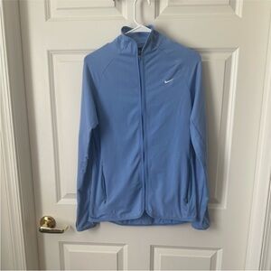 Nike Dri Fit Light Blue Long Sleeve Athletic Workout Jacket Size M